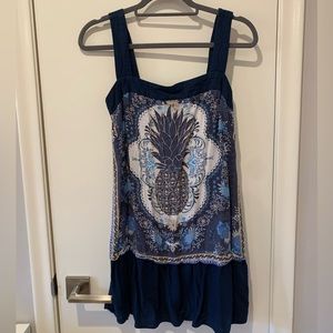 FARM Rio blue pineapple mini dress